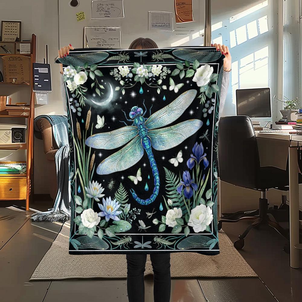 1Pc Butterfly Chicken Vintage Art Print Flannel Blanket High Quality Warm Comfortable Cover for All Seasons Perfect for Gifts Home Decor