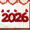 Red Rose Heart Static Cling Window Sticker for Festival Home Decoration in Living Room Bedroom Restaurant