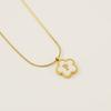 Stainless steel five-leaf clover 18K letter necklace high sense 26 shell letter pendant jewelry
