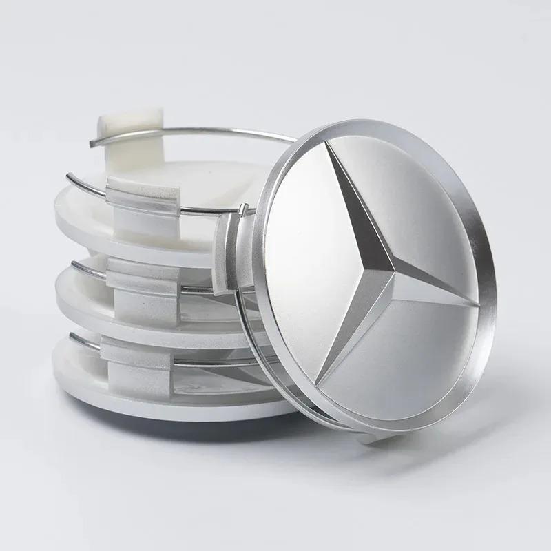 New Mercedes Benz 75mm Wheel Center Hub Caps Set of 4 with Benz Emblem for W203 W206 W220 W205 W211 W212 Car Tire Rim Covers DH1 QQ60