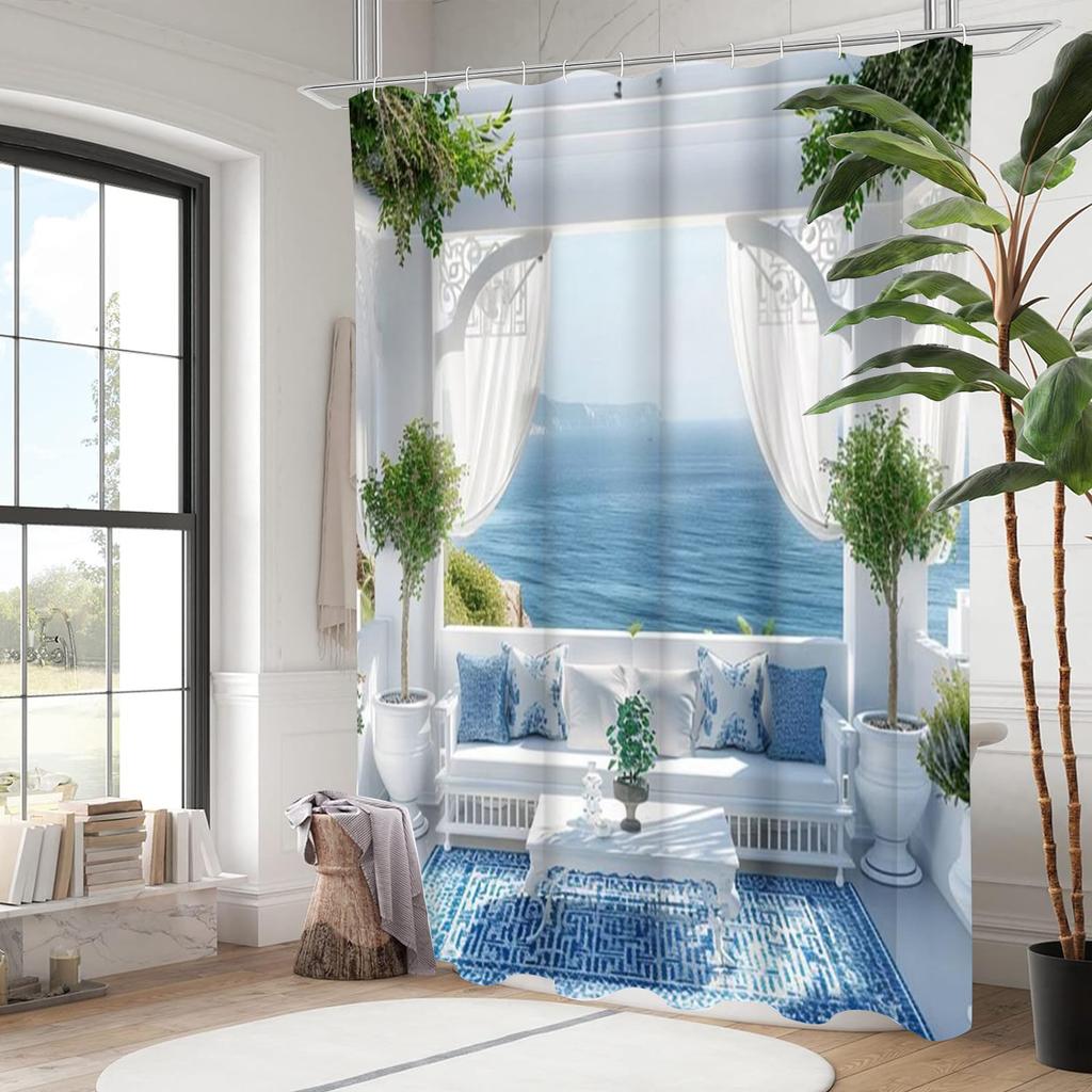 Screen Scenery Bathing Curtain  Bathroom Shower Curtain Waterproof With 12 Hooks Home Deco Free Ship