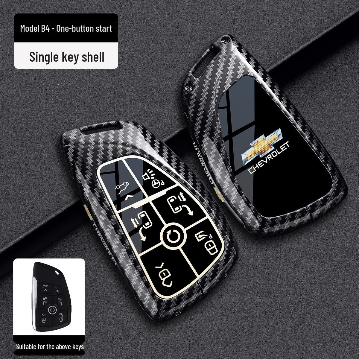 Чехол для ключа Chevrolet для Cruze, Cavalier, Malibu XL, Equinox, Trax (Углеродное волокно) Standard