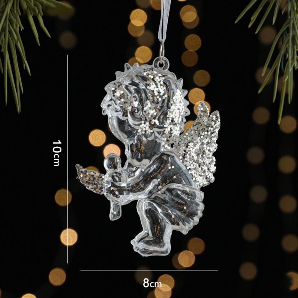 Weihnachten Eis Kristall Anhänger Weihnachten Baum Anhänger Transparent Acryl Engel Licht Luxus Dekoration Szene Layout Requisiten