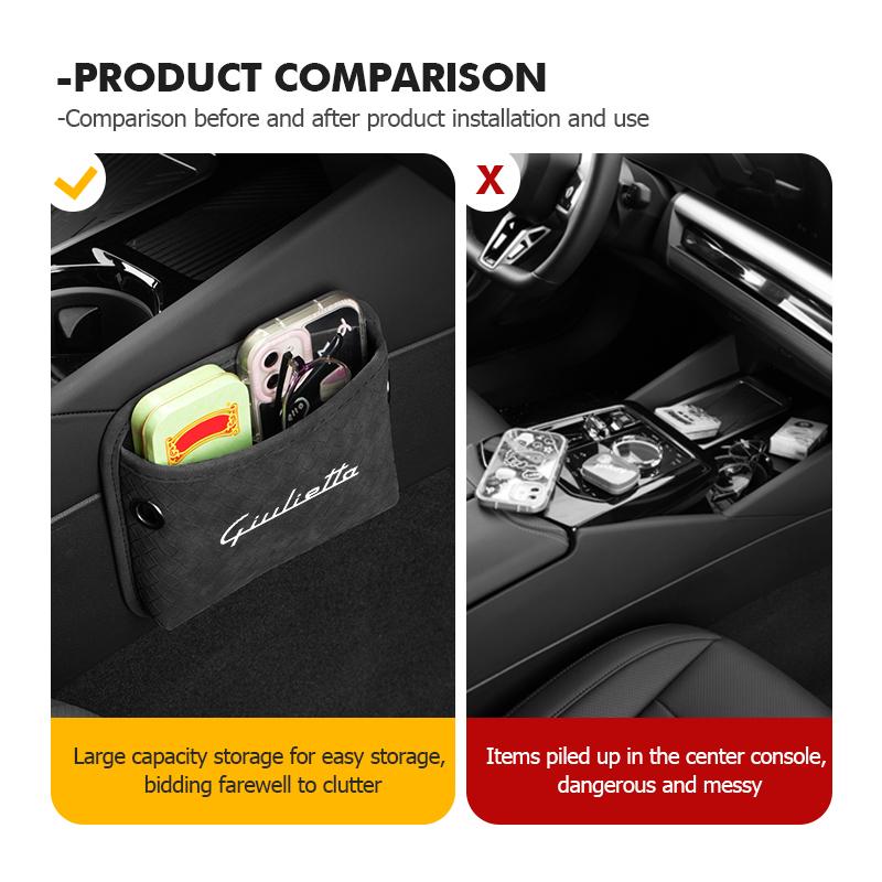 Car Door Hanging Bag Phone Storage Cup Holder Tidying Tool For Alfa Romeo Giulietta GT 159 147 156 Mito Brera Giulia Spider F1