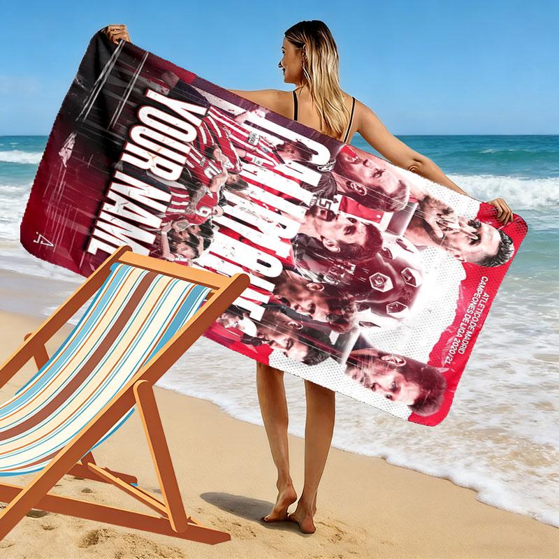 Custom Athletic Bilbao Print Beach Towel, Large Soft Quick Dry Towel for Beach Camping Swimming