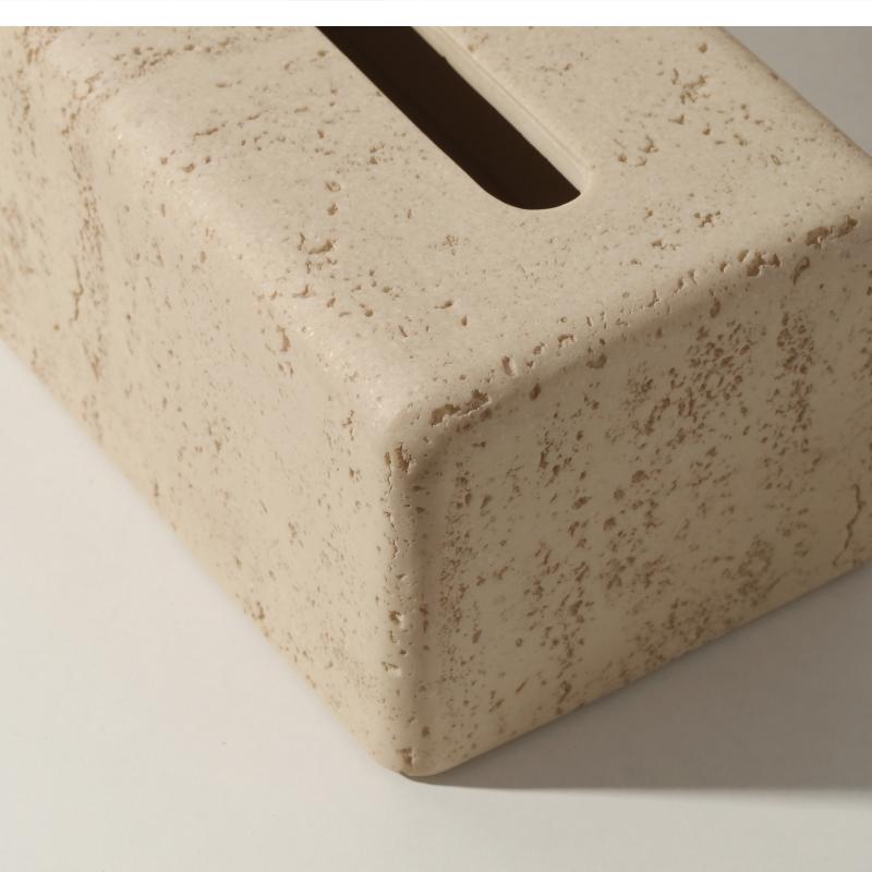 Wabi-sabi Wind Tunnel Stone Napkin Box Household Light Luxury Living Room Decoration Coffee Table Tissue Holder
