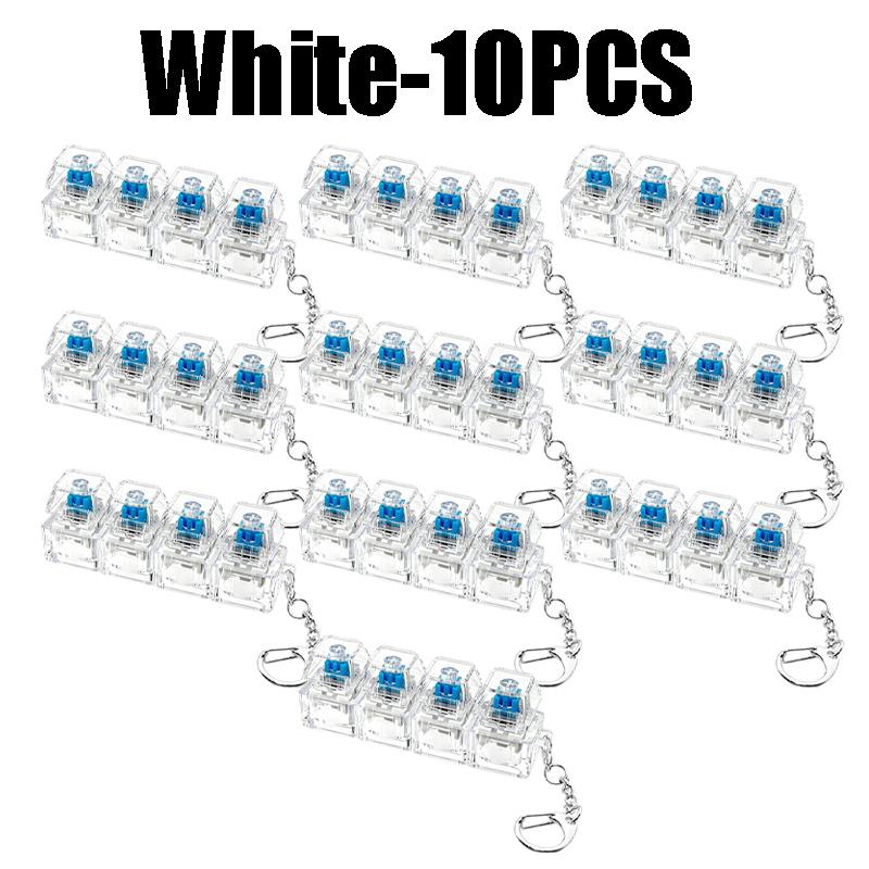 Led Light-Up Keychain Keyboard Clickable Button Fidget Toy For Stress Anxiety Relief Portable Desk Accessory Office Decor Gift
