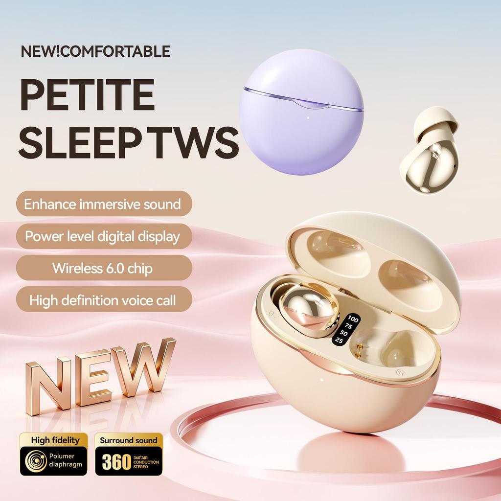New Mini Bean-Shaped True Wireless Bluetooth Earbuds - Long Standby, High-Quality In-Ear Earphones