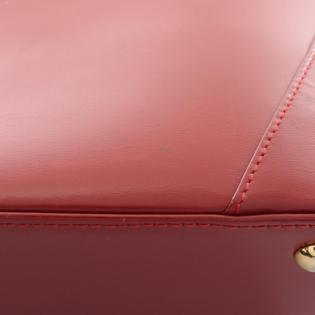 Used YVES SAINT LAURENT Handbag Leather Red Used Women