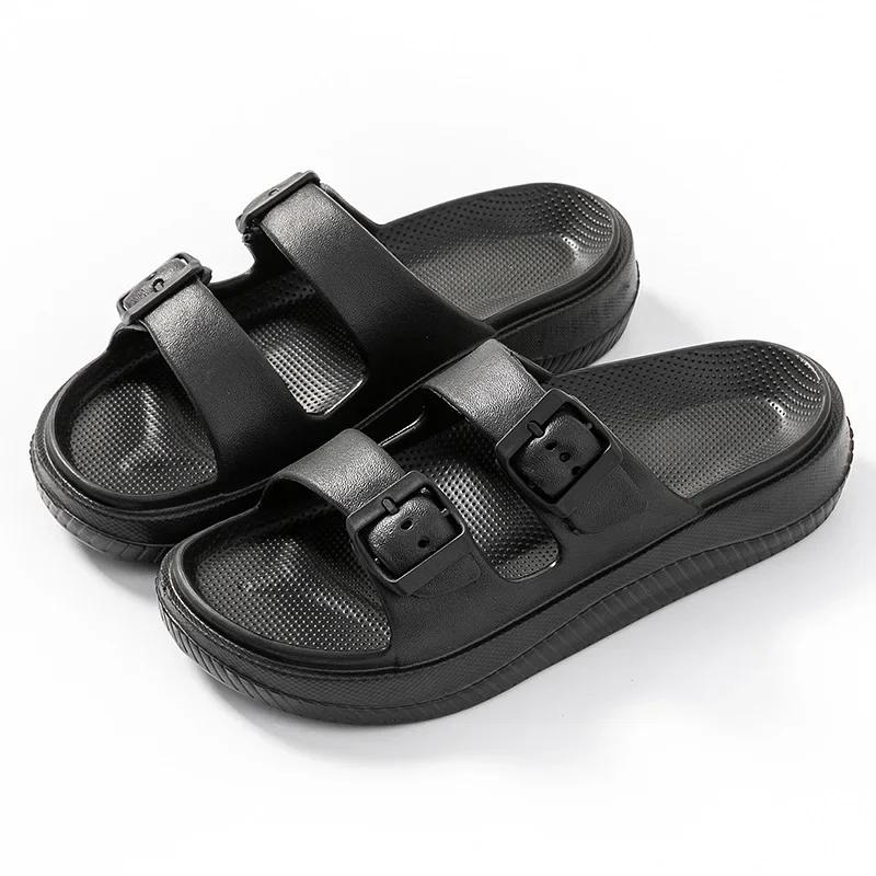 

Cloud Slippers Women Men Flip Flops Beach Sandals Bathroom Non-Slip Slides Indoor House Shoes Man Female Slipper Zapatos Mujer 38-39 чорний