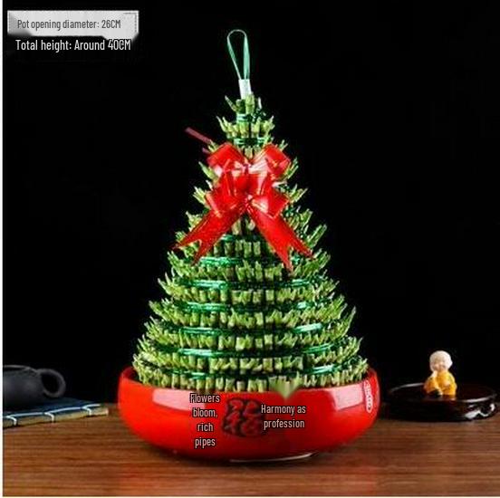 Prosperity Bamboo Tower: Hydroponic Indoor Plant for Wealth and Fortune