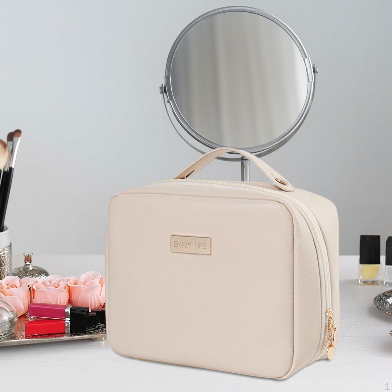 

Косметичка Косметички Портативные Многофункциональные Большой Емкости Три Слоя Для Подарка Командировки бежевый