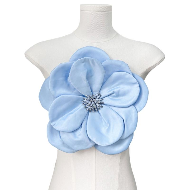 Multi Layer Soft Fabric Large Flower Brooch Stylish Breastpin for Dresses and Tops Floral Shaped Corsage Party Accessory