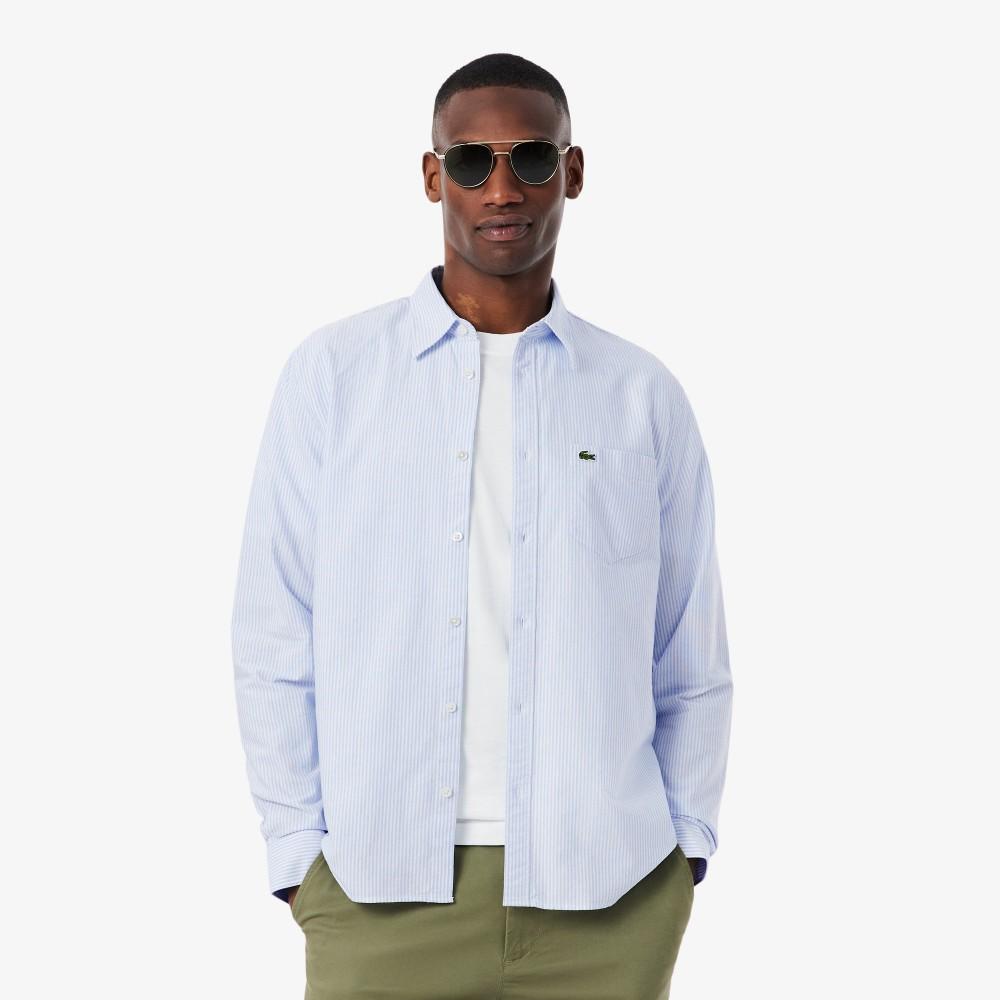[Lacoste] Мужская рубашка в оксфордскую полоску CH7552-56GE7B 40