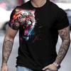 Summer Men's Tiger 3D Printed Pullover Loose Casual Round Neck Short Sleeved Shirt T-Shirts Men’s