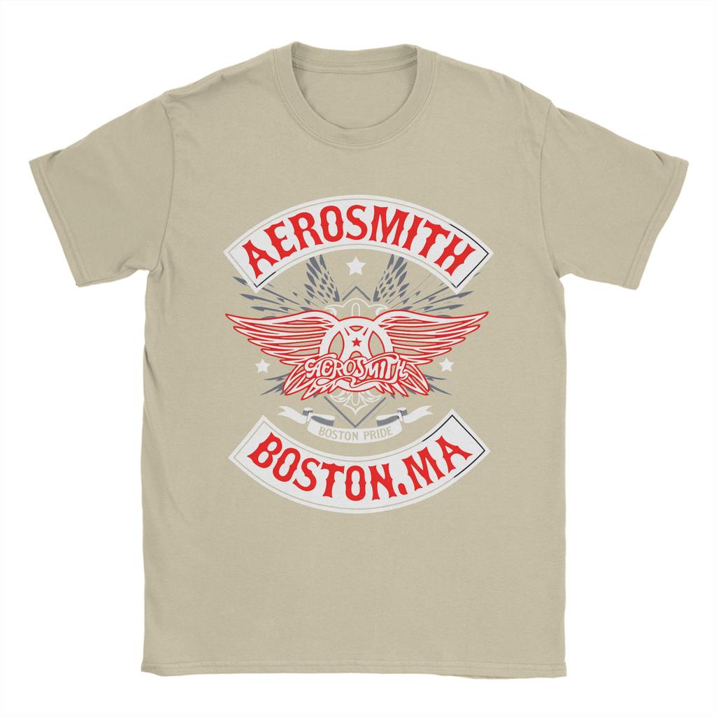 Vintage T Shirt Summer AEROSMITH BOSTON MA Fashion T Shirts Pure Cotton Tshirt for Man Aesthetic Plus Size Short Sleeve Tees