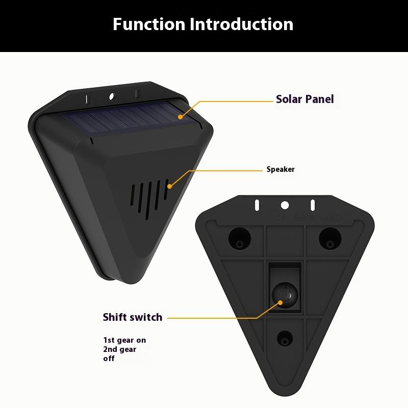 1 Pieza Repelente de Aves Exterior Solar Repelentes de Animales Con 13 Tipos de Reproducción de Sonido Repelente de Animales Alarma Repelente