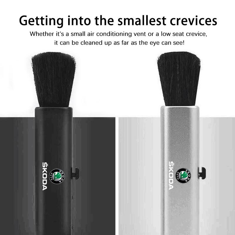 Gqjdy5 Retractable Car Air Vent Detailing Cleaning Brush Dust Remover Brush For Skoda Octavia Superb RAPID FABIA KAMIQ KAROQ KODIAQ