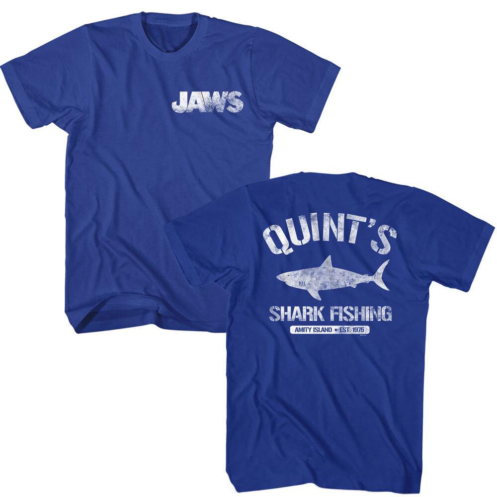 Jaws 70 Thriller Movie Quint Amity Island Shark Fishing Est 75 Men T Shirt XXXL