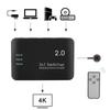4K High Definition Multimedia Int face    3 Input 1 Output Splitt  Adapt  HD IR Remote Control ABS with LED Indicator