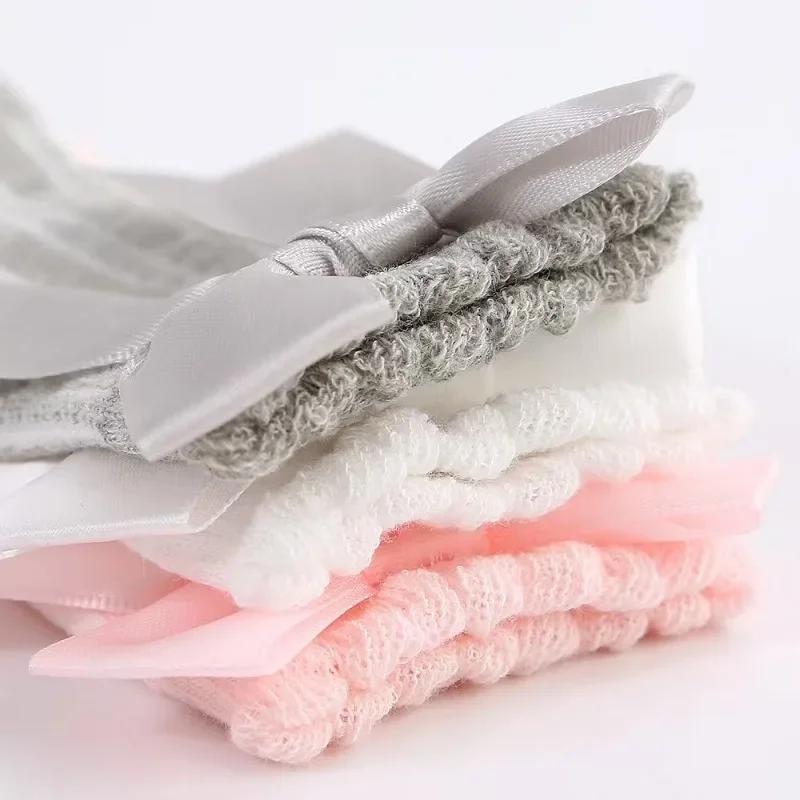 New Born Baby Girls Socks Spring Summer Autumn Non Slip Floor Crawling Sock Cute Big Bow Knee High Long Stockings for Toddlers