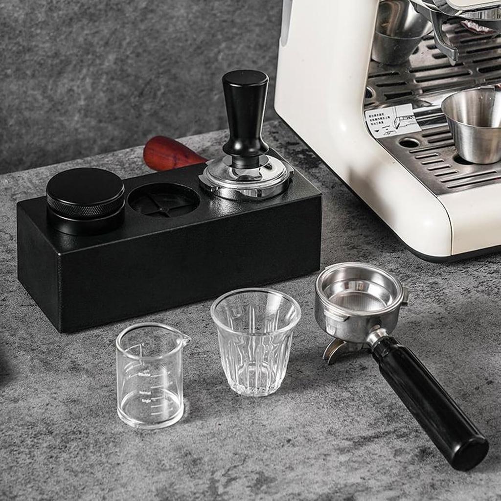 SCHACCESS Black Espresso Tool Set with 53mm Coffee Tamper Fits Coffee and ABS Tamper Professional coffee accessories for a professional barista
