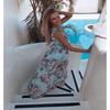 Fashion V Neck Sleeveless Floral Printed Chiffon A-line Dress Elegant Women Vacation Beach Casual Simple Split Party Long Dresses Female Clothing