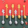 Stainless Steel Christmas Cartoon Coffee & Dessert Spoon Set
