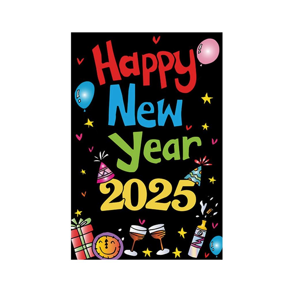 New Year's Garden Flag, New Year's Eve Celebration, Winter Party, Outdoor Indoor Courtyard,Decoration Flag