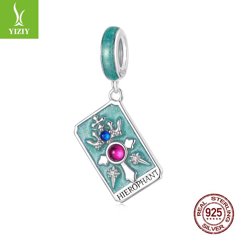 Vintage Wind Tarot Bricolaj Accesorii Pandantiv Transfrontalier Mistic Argint S925 Stea și Lună Mărgele Energetice