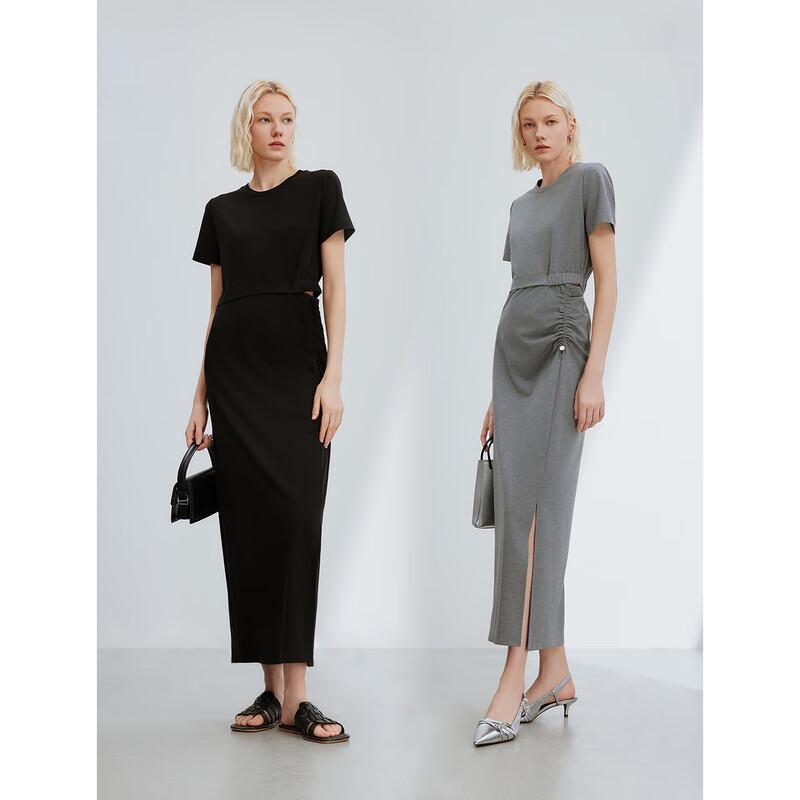 

LANCY Elegant Slim-Fit Slit A-line Midi Dress XL