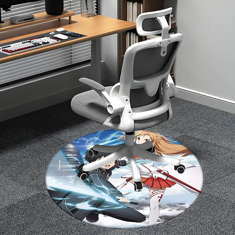 

Sword Art Online,Asuna Chair mat Round Rug Office carpet, Machine Washable, Non slip, Suitable for Living Rooms, Bedrooms 80cm