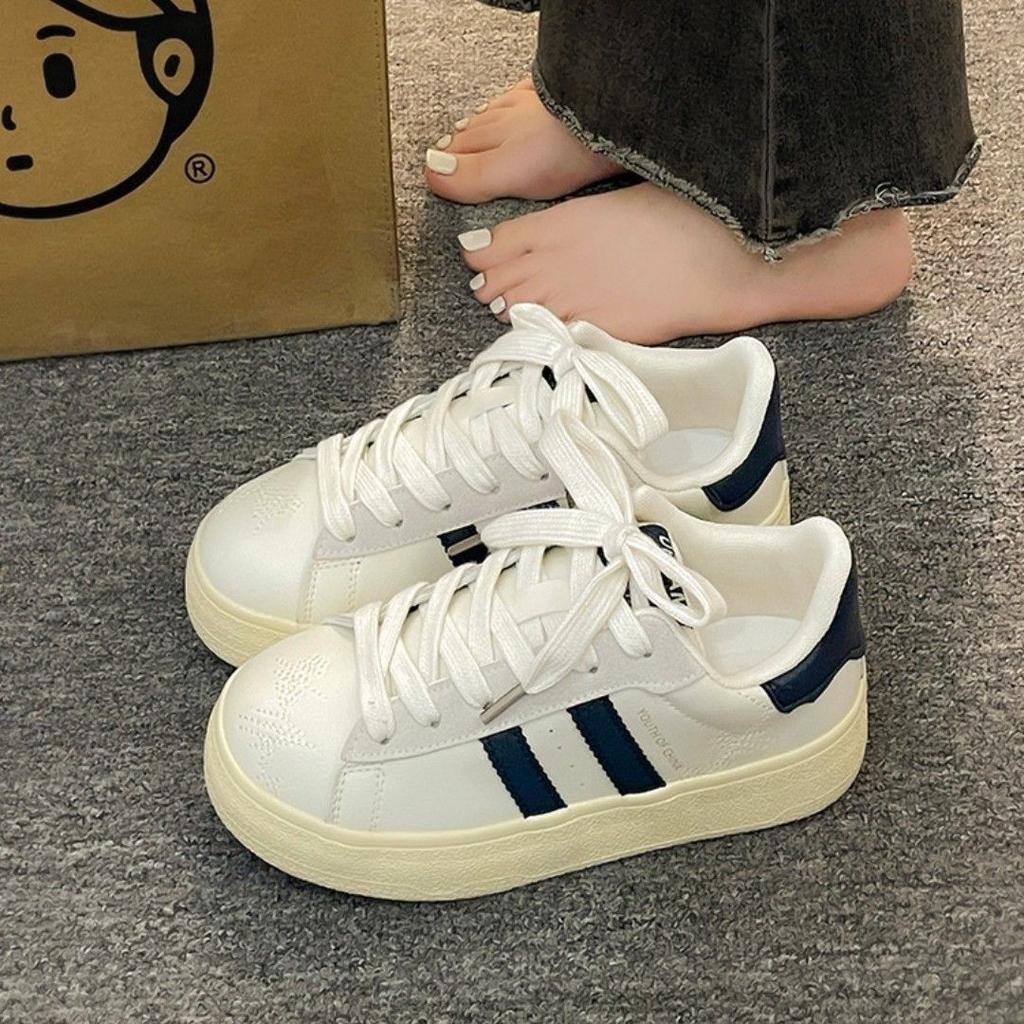 Plateau-Boardschuhe, runde Zehenpartie, Schnürschuhe, lässige Turnschuhe