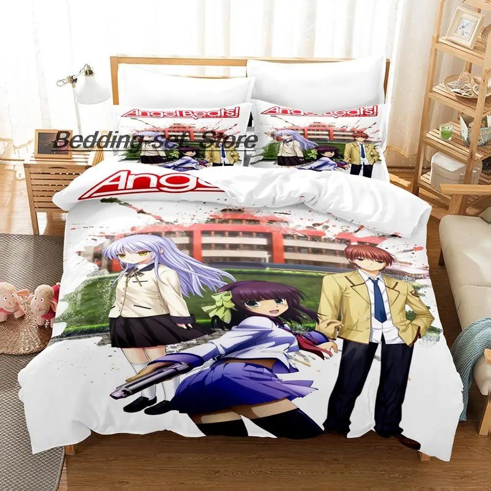Angel Beats Bedding Set Single Twin Full Queen King Size Bed Set Aldult Kid Bedroom Duvetcover Sets Anime Bed Sheet Set