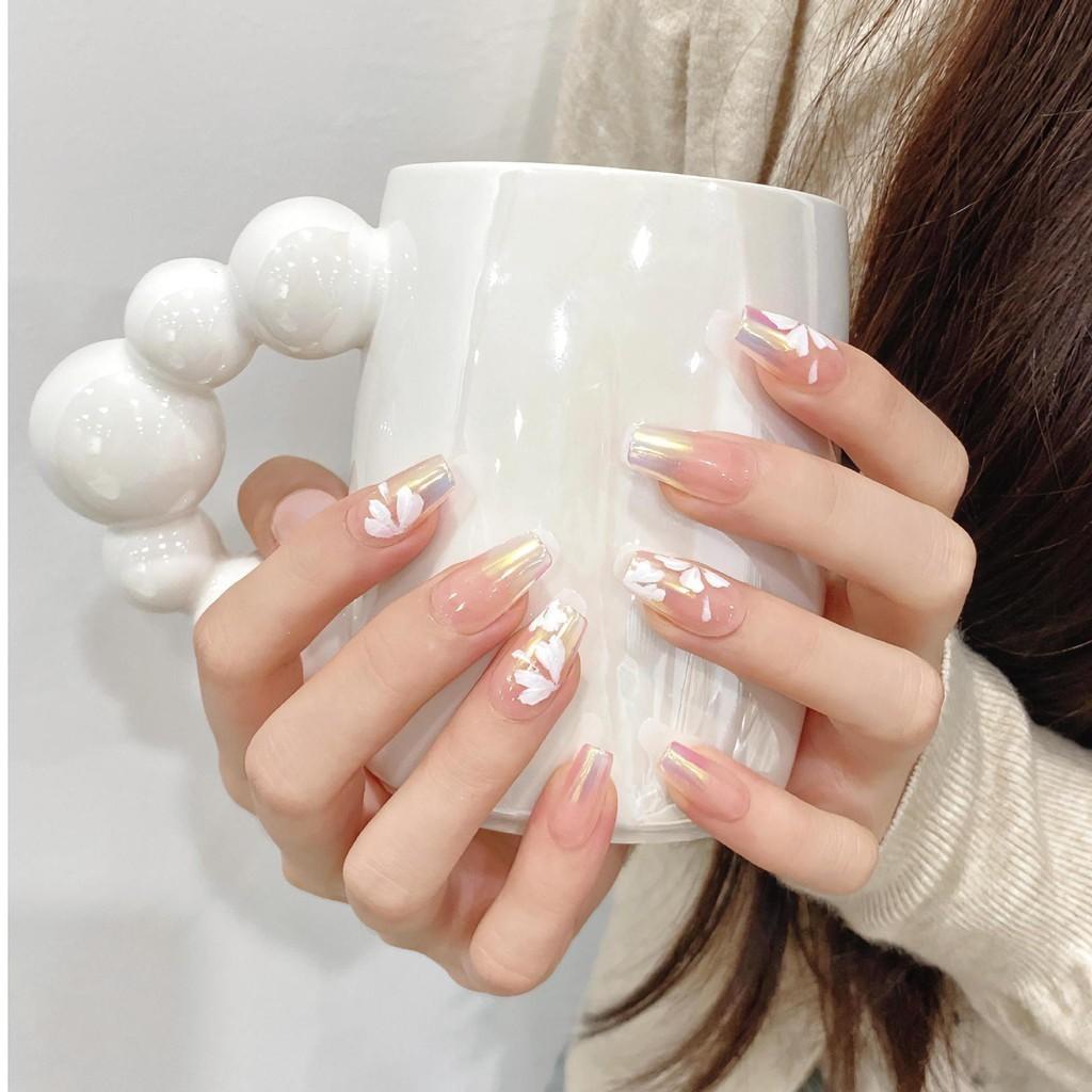 

100% ручная работа, длинные трапециевидные накладные ногти в форме гроба, Аврора, розовая камелия, Хайли, тот же стиль, накладные ногти, акриловые накладные ногти L