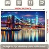 2D Plane, 1 Piece. Nylon Background Fabric for the Night View of the Brooklyn Bridge In New York and Urban Scenery.