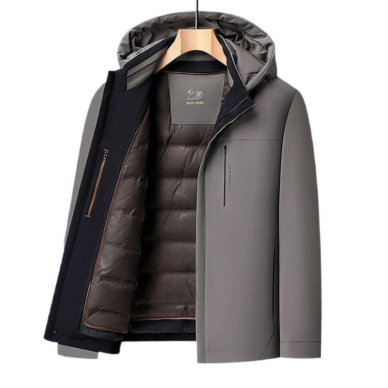 Pierre Cardin Men's Windproof Down Jacket - Thickened, Anti-freeze, Casual Winter Warmth for Middle-aged Dads