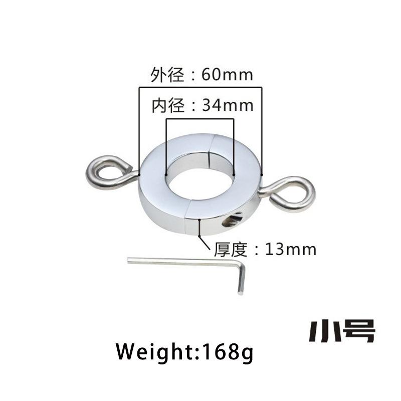 Lehad 2022 Male Scrotum Pendant Ring Physical Stretching Exercise Ring Metal Solid Penis SM