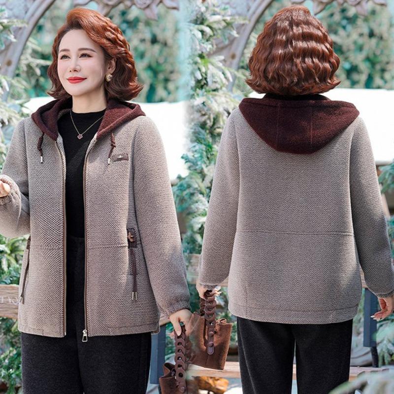 Leichte Winter Nerz Fleece Wolljacke Kapuzenjacke Winter Damen Fleece dicker