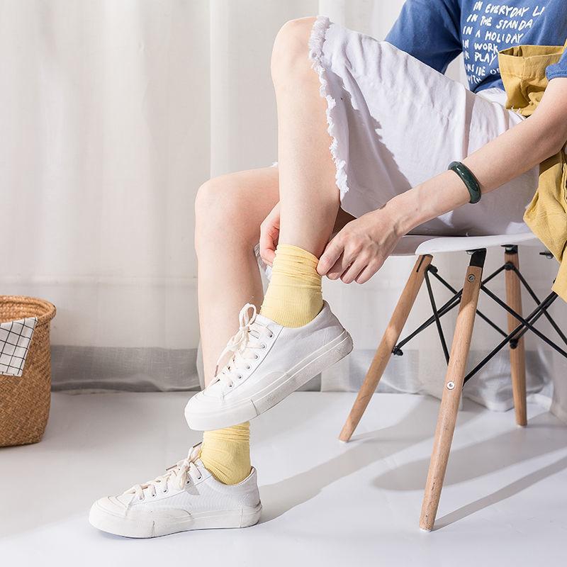 1/5 Pairs Ladies Ice Silk Socks Summer Ultra Thin Cool Socks Candy Sweet Breathable Socks Women's Socks