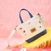 New Lee PU Tote Bag, Shopping Bag, Handbag Women's Beige & Blue LE250205M-539