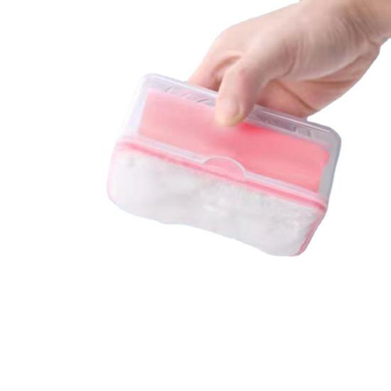 Multifunctional Soap Box with Sponge Rollers Rub-free Spring Quick Drain Shower Laundry Soap Holder Saver Laundry Tools Bathroom Supplies