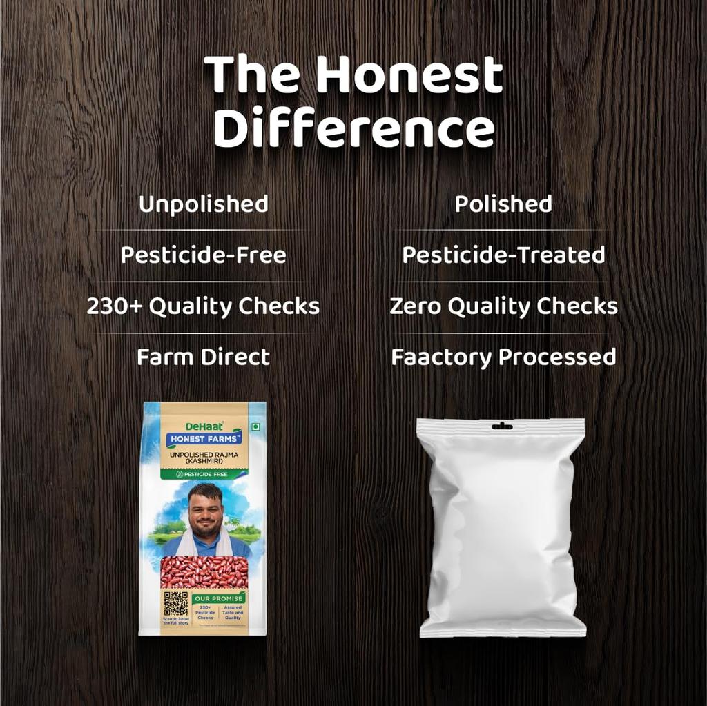DeHaat Honest Farms Pesticide Free Unpolished Rajma (Kashmiri) 1 KG