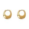 Oval Earrings with Silver Hooks and Clasps, Women's Simple and Niche Electroplated Gold Style