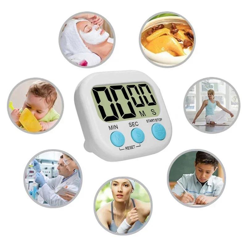 Digitaler Mini-Küchentimer mit großen Ziffern, lautem Alarm, magnetischer Ständer auf der Rückseite und großem LCD-Display zum Kochen, Backen, Sportspielen