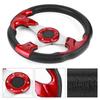 320mm 12.5in Racing Car Steering Wheel with Horn Button PVC Red Color Universal Modified Part