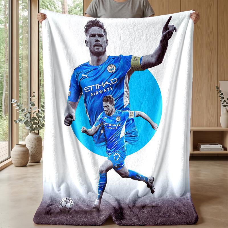 Kevin De Bruyne Theme Blanket Soft Flannel Blanket Plush Throw Blanket Cozy Sofa Bed Blanket for Home Decor
