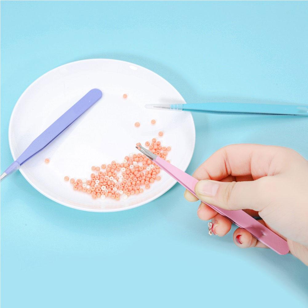 1/5PCS Nail Art Decor Eyelashes Tweezers Tweezer Scrapbook Sticker Tapes Picking Stainless Clips DIY False Eyelashes Tools