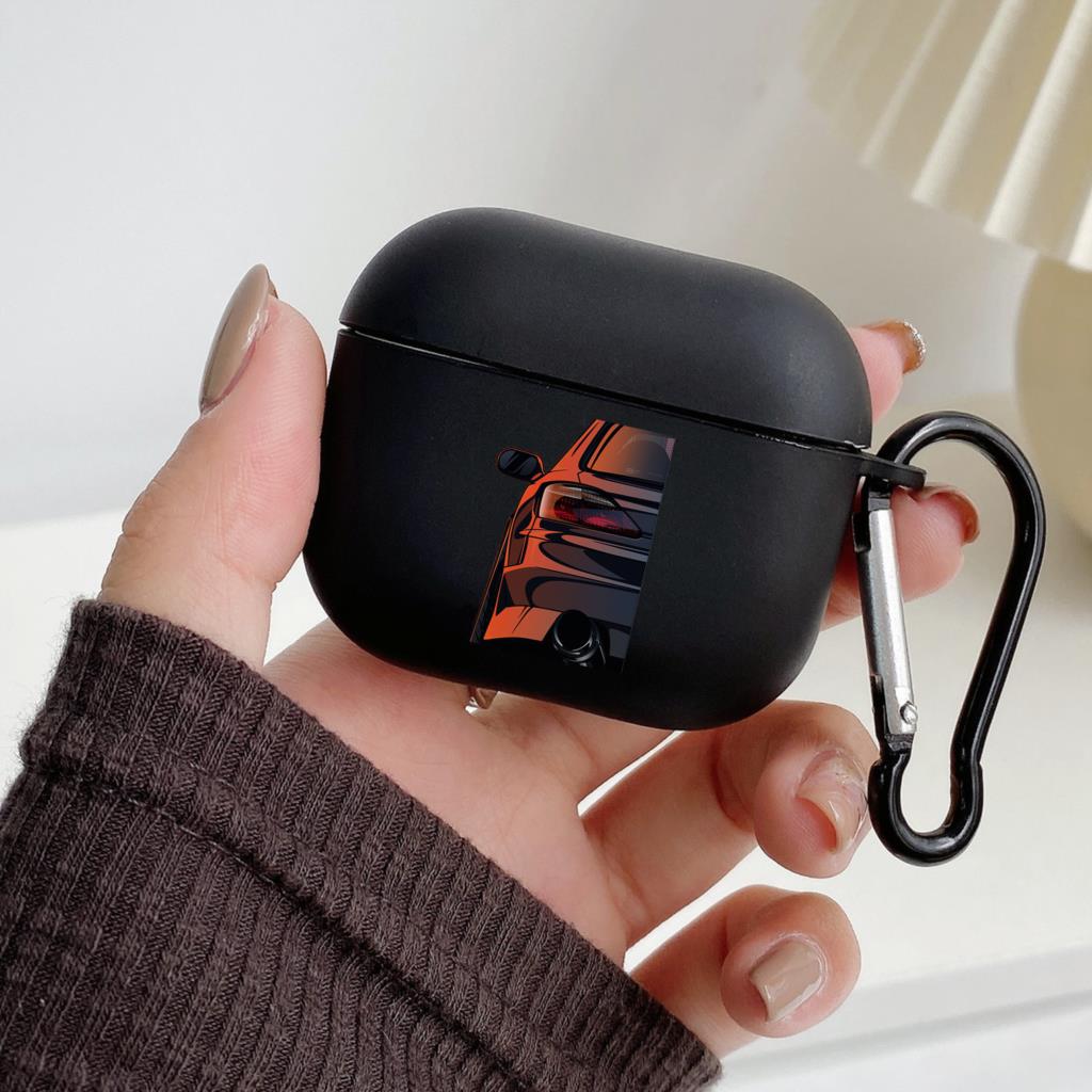 Japan JDM Sports Car Earphone Case for Apple Airpods 1 2 3 Pro 2 Bluetooth Headset Cases for Air Pods Earphone Box Black Cover
