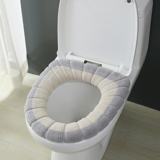 1/4Pcs Toilet Seat Covers Stretchable Thick Soft Padded Toilet Seat Warmer Cushion with Handle